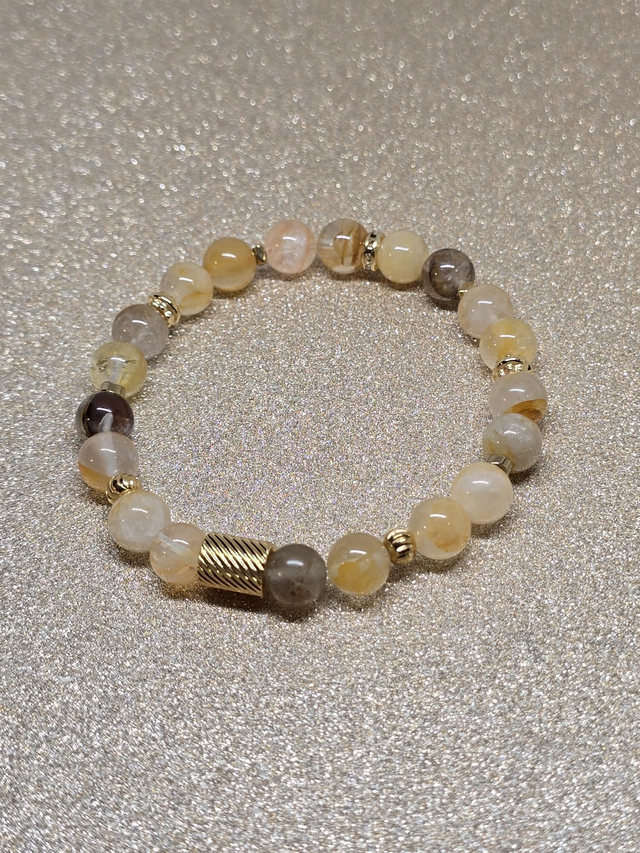 Bracelet Quartz Hématoïde jaune 0,8 cm