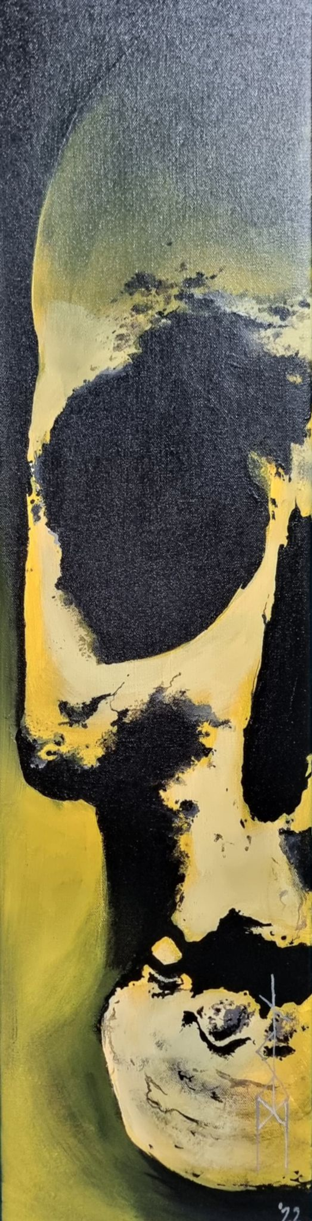 Acrylgemälde, Schädel, ohne Rahmen, ca 72cm x 17cm