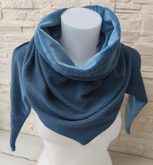 Chèche chaude maille denim 