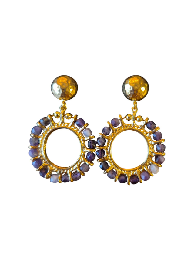 Boucles d&#039;oreilles Charlie pierre améthyste 