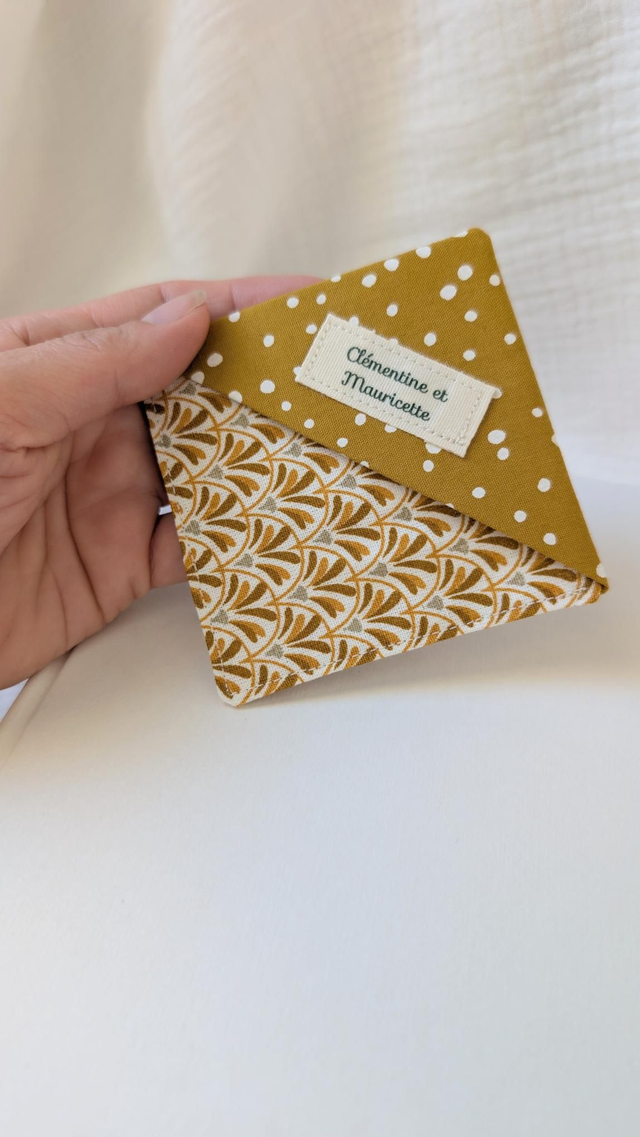 Marque-page "coin" - Soleil d'automne/Moutarde à pois