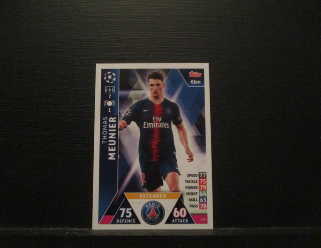 Thomas Meunier - UEFA Champions League Match Attax 2018/19 Original Trading Card #277