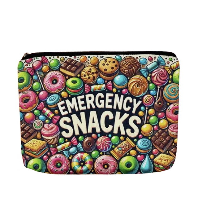 Aufbewahrungstasche mit Reißverschluss in "Emergency Snacks" Design Nr. 6