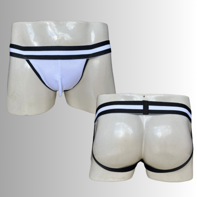 Jockstrap listras pretas e brancas
