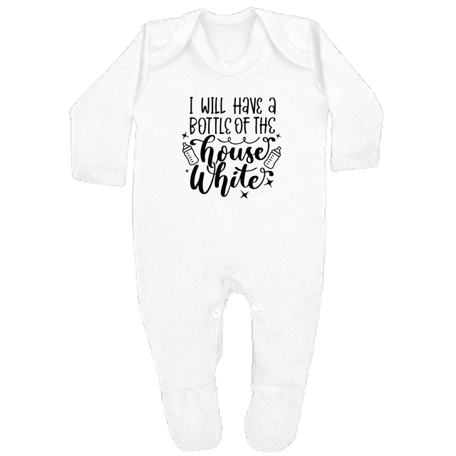 HOUSE WHITE - 0–3 Month Baby Grow – White | Adroit Baby