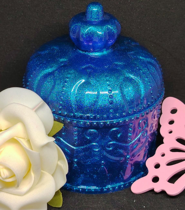 Boîte couronne bleu caméléon 