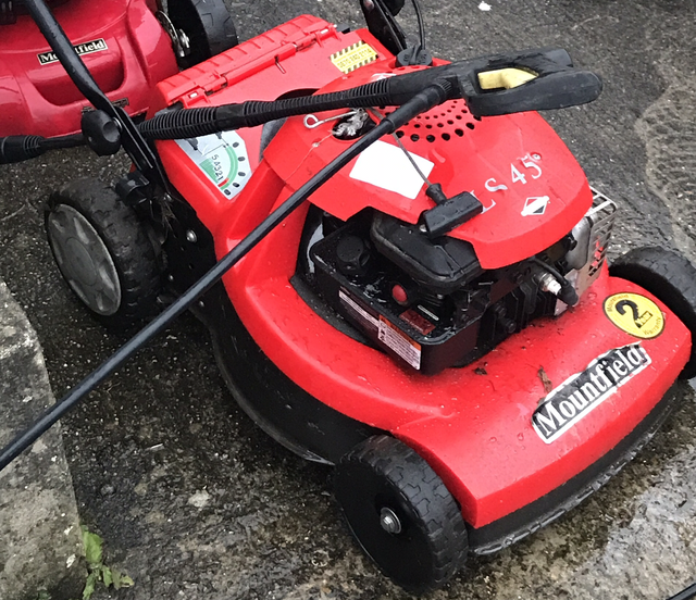Sold - Orange Mountfield Petrol  Lawnmower - M83