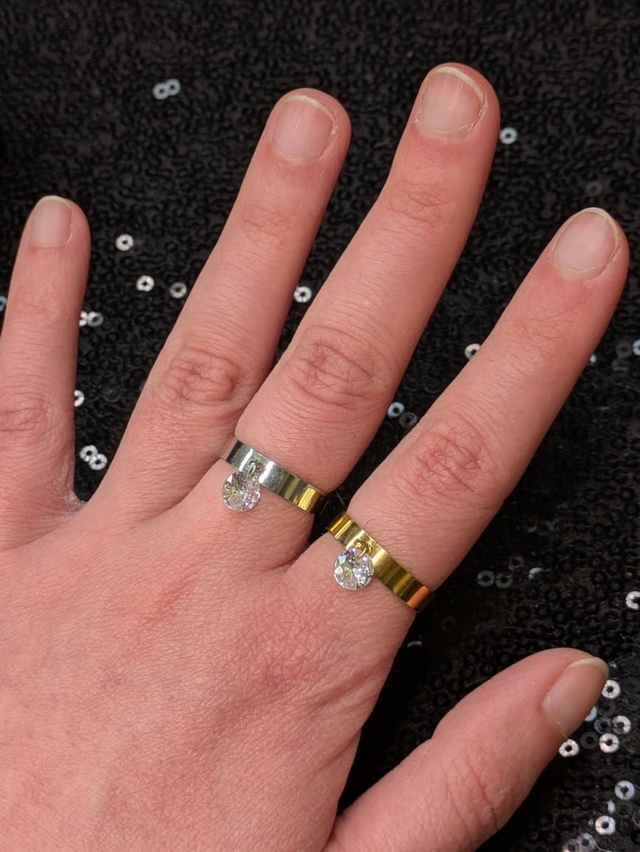 Bague breloque diamant 