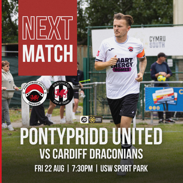 JD CYMRU SOUTH: Pontypridd United vs Cardiff Draconians