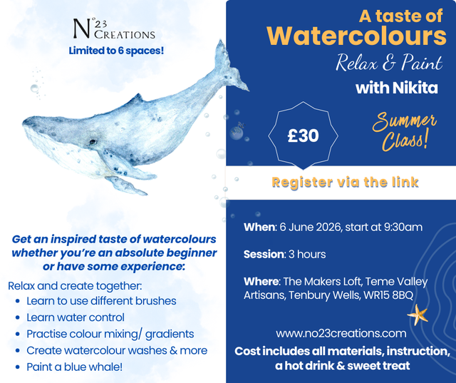 A Taste of Watercolours with Nikita - Beginners Class