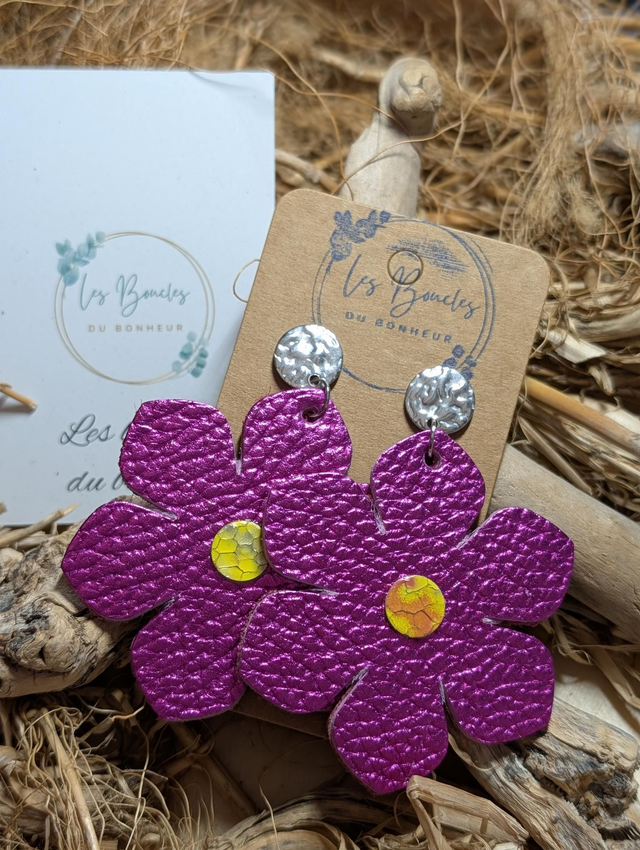 Boucles d'oreilles Ginette rose gi041