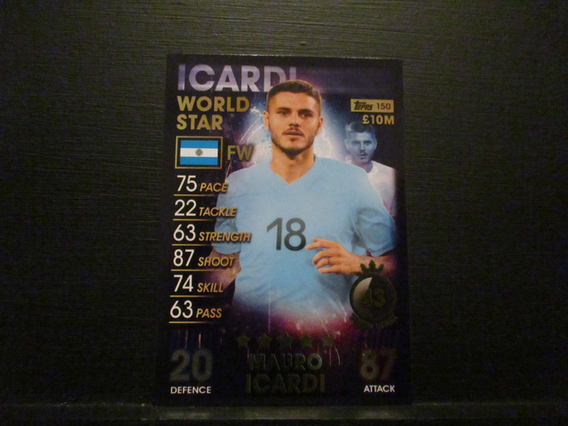 Mauro Icardi - World Star Match Attax 101 Original Trading Card