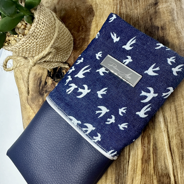 Étuis à lunettes homme oiseaux/bleu marine