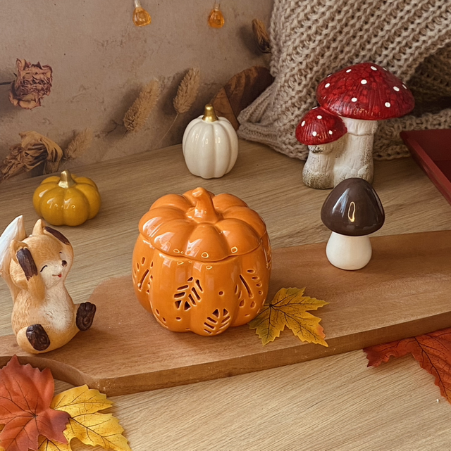 Brûle-parfum &quot;Citrouille feuilles&quot; orange