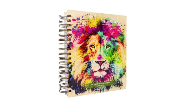Bíblia Sagrada com Espaço para Anotações Harpa Avivada e Corinhos Lion Colors