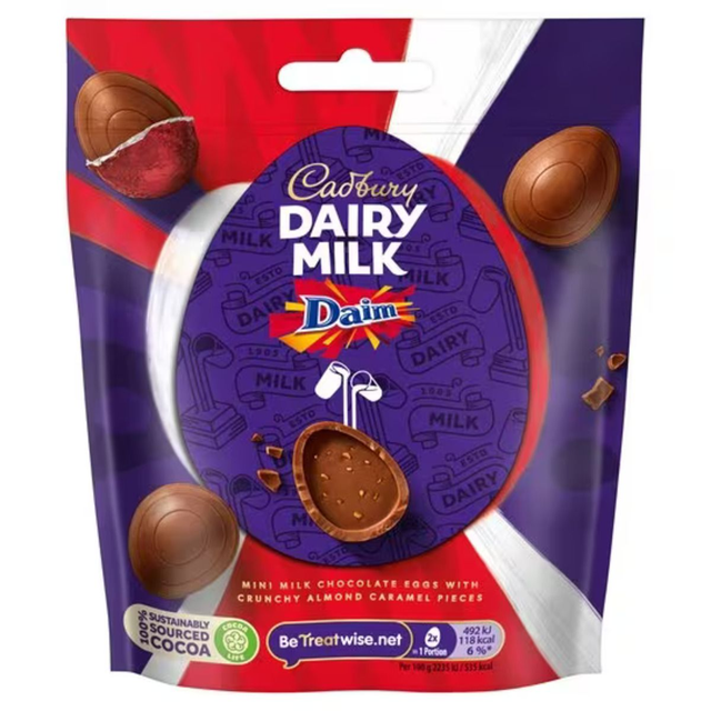 Cadbury Dairy Milk Daim Mini Eggs Bag 77g