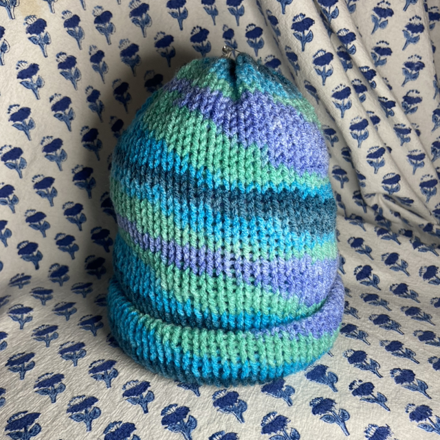 Ocean theme reversible beanie (small fit!)