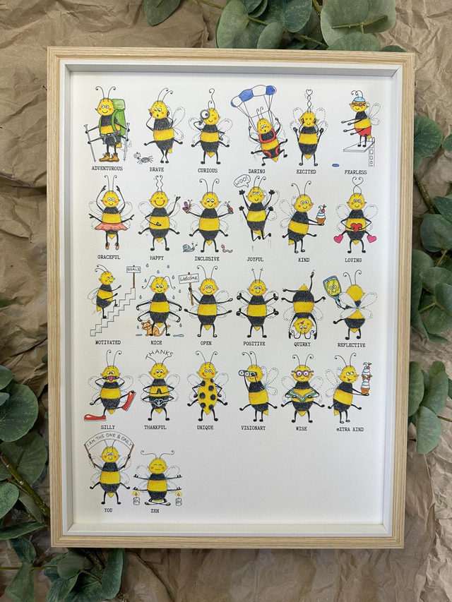 A-Z of Bees - A3 Print