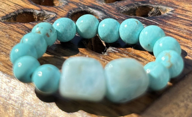 Bague - S/M - Turquoise et Larimar