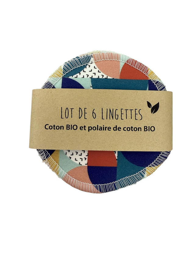 Lingettes démaquillantes -  Bauhaus ( bleu - vert - rouge - jaune)