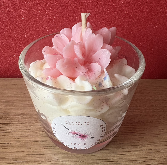 Bougie fleur de cerisier taille M