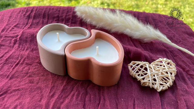 Bougie rechargeable - Coeurs enlacés