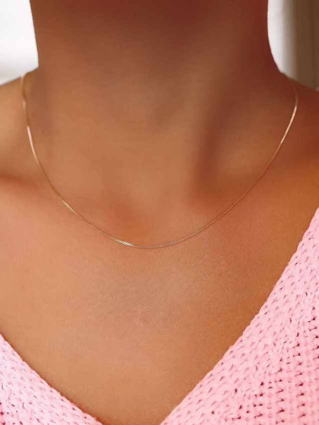 CORRENTE LISA VENEZIANA AVULSA 40 CENTIMETROS BANHADA EM OURO 18K