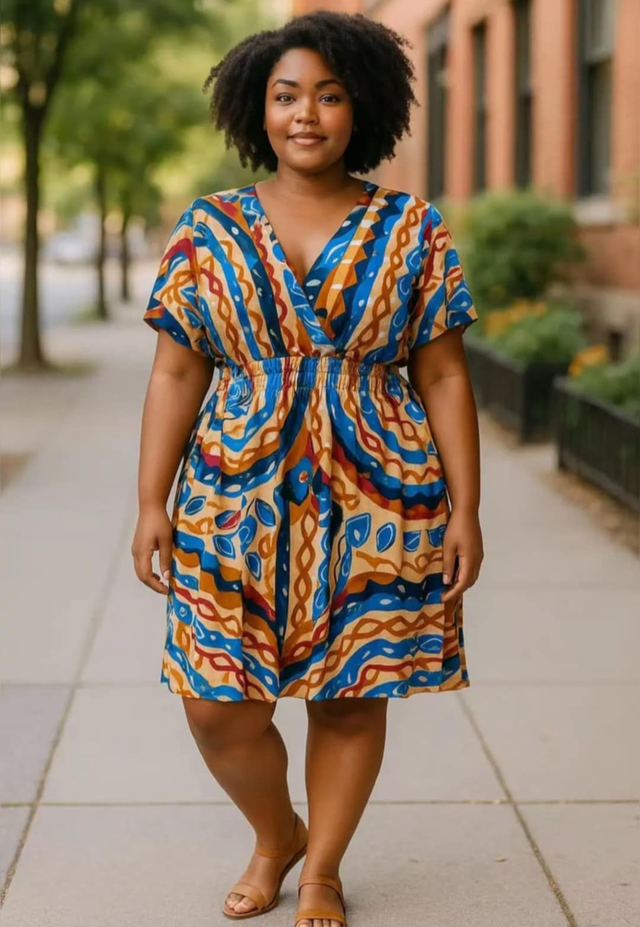 ROBE BAHAINA - verte &amp; marron