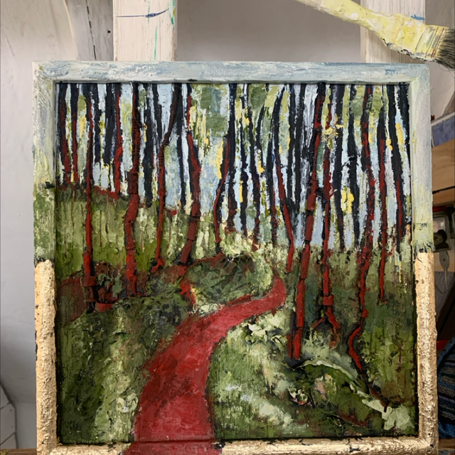 Eitempera Gemälde „Schöner Schein-Umwelt auf der Kippe“ o.Titel3