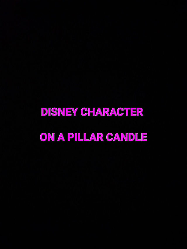 CUSTOM MADE DISNEY CHARACTER Custom Decorated &amp; Designed On A Pillar Candle PRE-ORDER