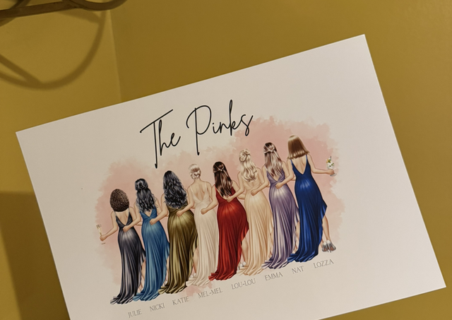 Personalised “Friendship Group” Watercolour A4 Print