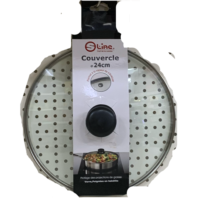 COUVERCLE 24cm en verre -Sline- 