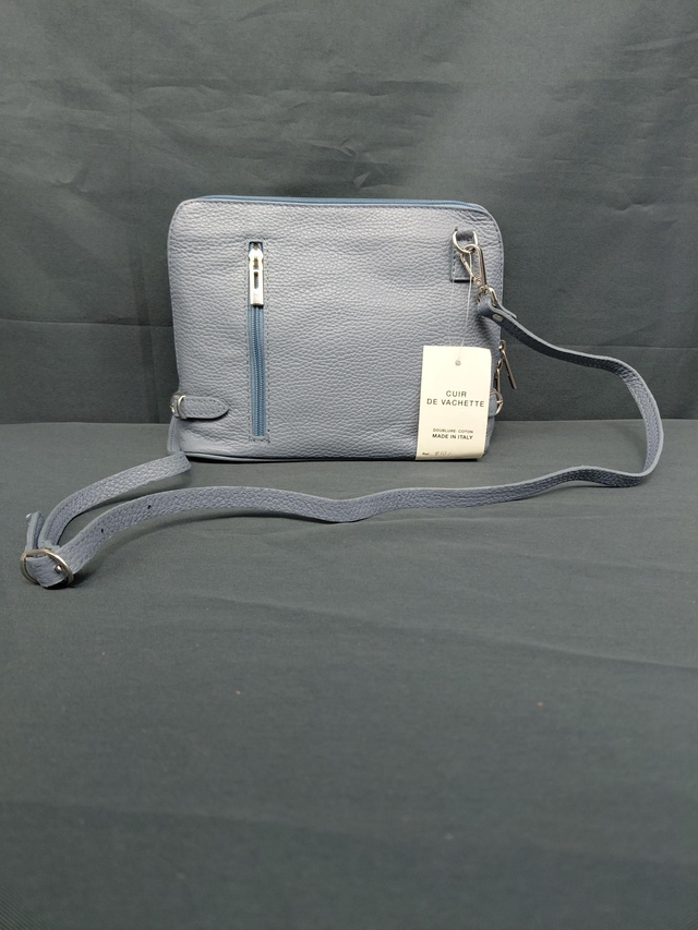 Petit sac en cuir couleur bleu 