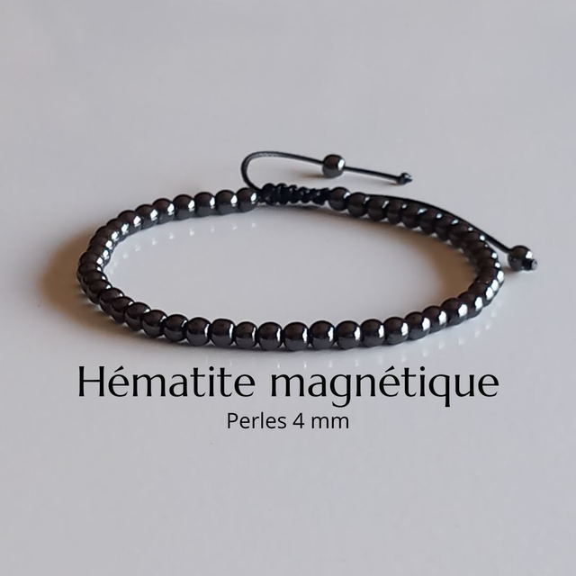 Bracelet ajustable en Hématite magnétique