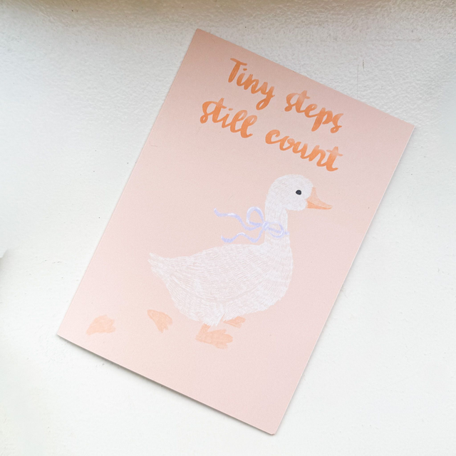 Luxe dubbele wenskaart – Tiny Steps Still Count