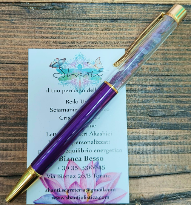 Penna a sfera con ametiste