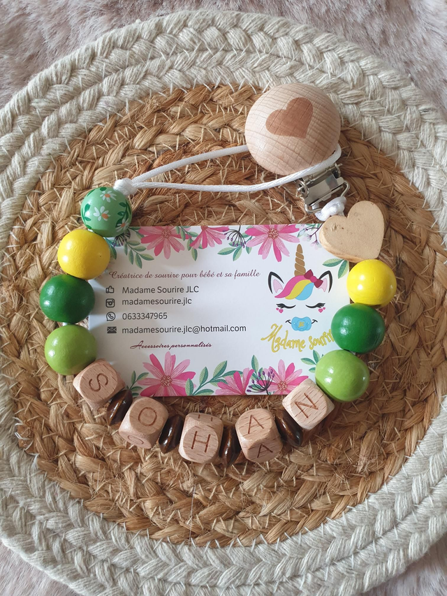 Attache tétine Bois