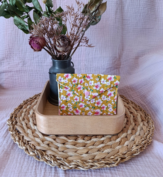 Pochette Orchidées Moutarde