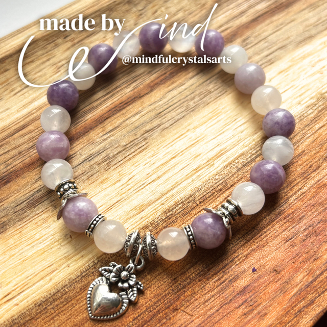 Made by Wind Series: Moonstone x Purple Lepidolite Bracelet 
