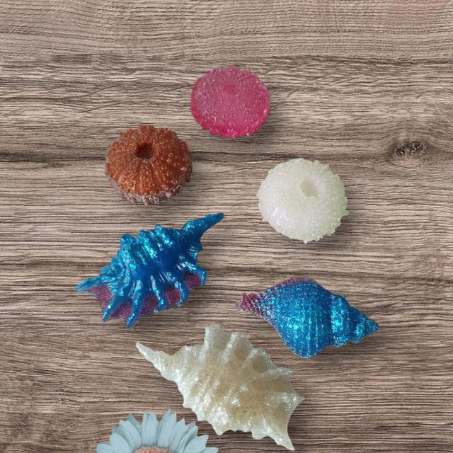 Lot de 5 coquillages en résine 