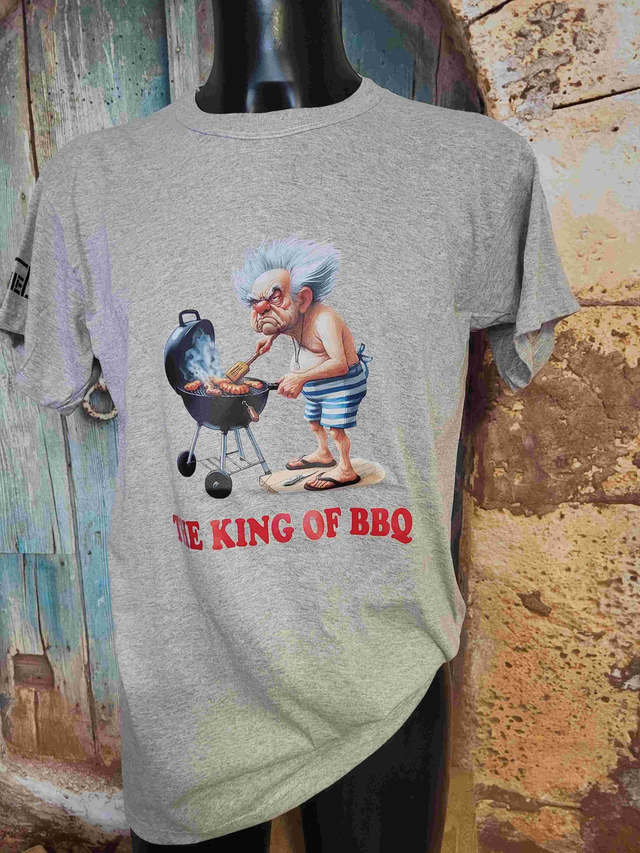 T-SHIRT GRIS HOMME 2XL LE KING DU BBQ(BZ16)