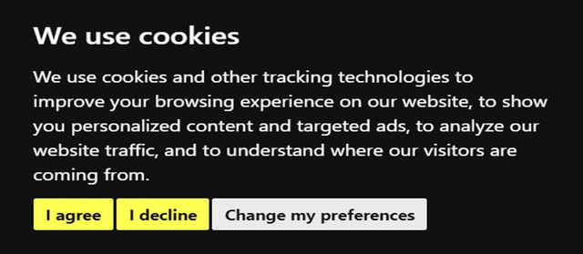 GDPR cookie banner