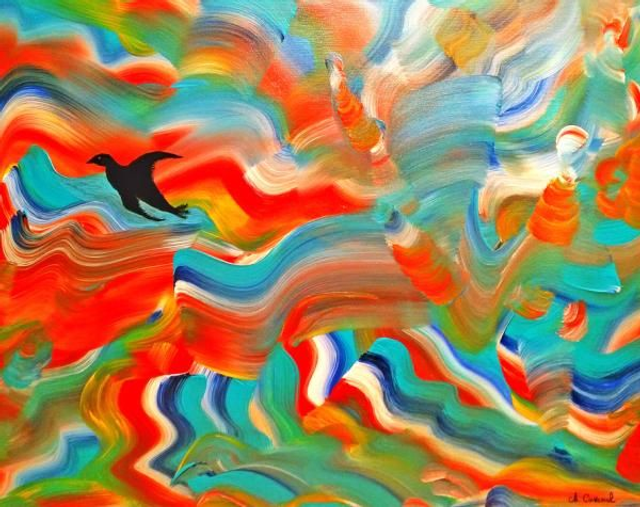 Tableau musical "Oiseaux en vol" 100x80 cm cm