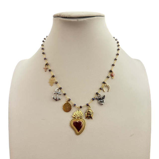 Collana con cuore multicharms 25AF-26