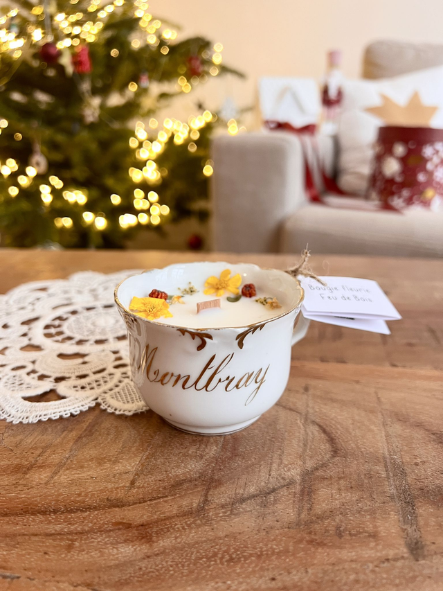 đ Bougie Feu de bois - tasse Ă cafĂ© "Souvenir de Montbray"