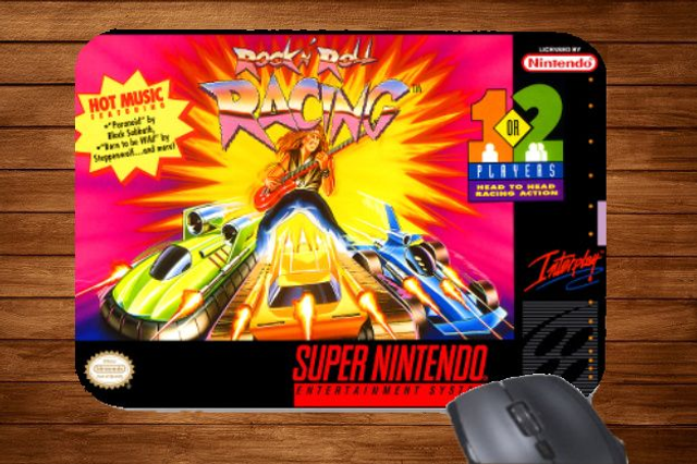 Snes Super Nintendo Rock N Roll Racing Printed Mouse Mat