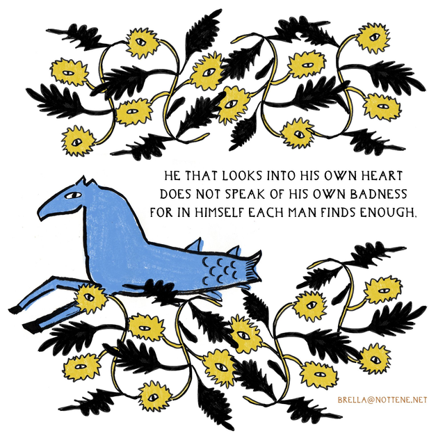 His Own Badness Tea towel