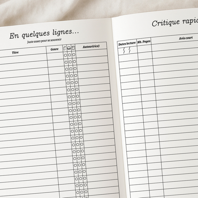 Journal de lecture 2 ans - Noir