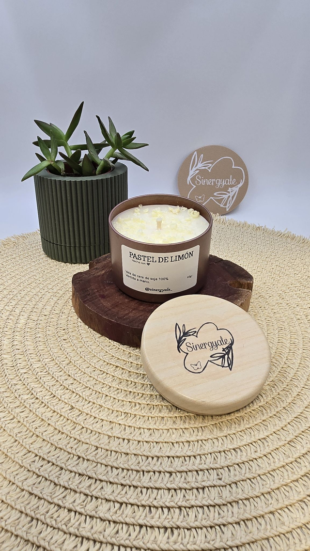 Vela en lata - Pastel del limón