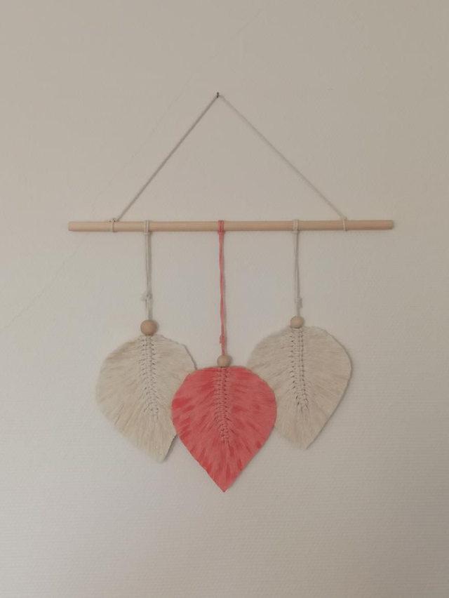 Décoration macramé Feuilles